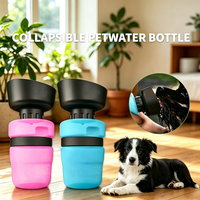 Bouteille d'eau portable en plastique anti-fuite pour chien, idéale pour les voyages en extérieur, bouteille d'eau compressible pour animaux de compagnie (chats et chiens) – Vente en gros, OEM, ODM
