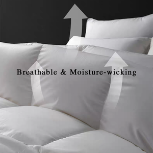 Couette <span class=keywords><strong>en</strong></span> coton matelassée confortable avec garnissage 90% duvet de canard, hypoallergénique, respirante, sans odeur, utilisable toute l'année pour les hôtels - Product Image 4