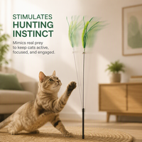 Nouvelle Arrivée 2026 – Jouet Interactif pour Chat et Chaton en Herbe de Renard Colorée, Haute Résilience, Long Manche, pour Jeu Autonome