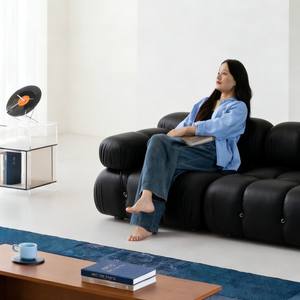 Sofá Modular de Cuero Genuino Estilo Italiano, Forma Recta en L, Relleno de Espuma, Muebles para Sala de Estar - Product Image 4