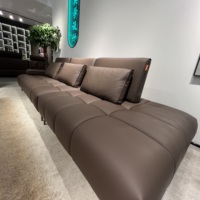 Canapé-lit en cuir véritable sur mesure, cadre personnalisable, rembourrage en éponge, usage intensif