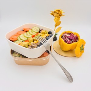 Caja de Embalaje para Comida Rápida, <span class=keywords><strong>Sushi</strong></span> y Ensaladas para Llevar, Desechable, de Papel Kraft de Grado Alimenticio, Impermeable, Reciclable, con Tapa, Venta al Por Mayor - Product Image 1