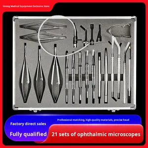<span class=keywords><strong>Kit</strong></span> di Strumenti Chirurgici per Cataratta <span class=keywords><strong>in</strong></span> Acciaio Inossidabile con Cristalli Artificiali, 21 Pezzi, Strumenti Microscopici Oftalmici di Classe I - Product Image 5