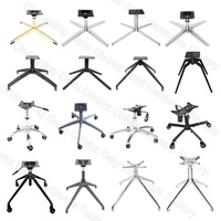 Pièces de base pour chaise de bureau en acier chromé à 5 branches, cadre de mobilier, base de pieds de chaise d'ordinateur pour chaises pivotantes