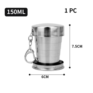 150/250ML Expandable Stainless Steel Collapsible Cup Portable <b>Outdoor</b> Travel Camping Mugs Portable <b>Cookware</b> Teacups Dinnerware - Product Image 2