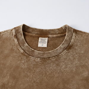 Camiseta personalizada para hombre con lavado ácido de alta calidad 100% algodón 270Gsm de gran tamaño gráfico Streetwear Vintage camisetas con logotipo impreso - Product Image 1