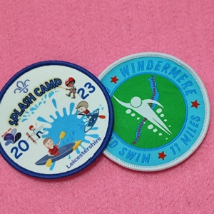 Free Design Customized 5 Panel Mesh Cap Woven <b>Patches</b> Embroidered Fabric Badge <b>Sew</b>-<b>On</b> for Garments and Hats - Product Image 2