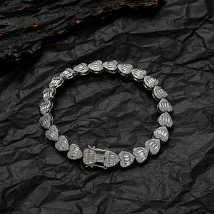 Love Zircon <b>Bracelet</b> Men's and Women's <b>Bracelet</b> <b>Couple</b> Stacked Wind Tennis Chain Heart Shape Tanjing Fashion Lijing Necklace - Product Image 1