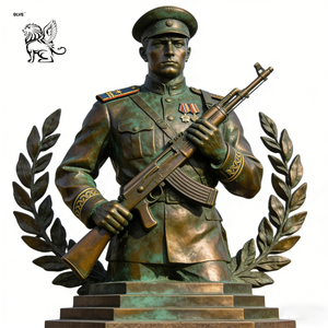 Statue de Martyr en Métal de Taille Naturelle, Série Paix, Décoration Commémorative Personnalisée BLVE, Sculpture de Guerriers en Bronze - Product Image 6