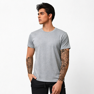 Camiseta Básica para Hombre, Manga Corta, Cuello Redondo, Corte Regular, Suave, Transpirable, Informal, para Uso Diario, Ligera, Venta al Por Mayor - Product Image 1
