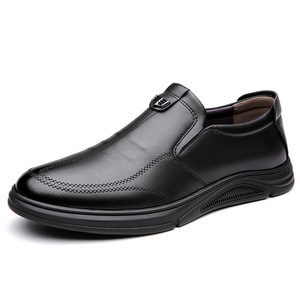 Mocasines de Cuero para Hombre, con Punta Descubierta, Suela de Goma Antideslizante, Entresuela de EVA, Diseño Sólido, Zapatos Casuales de Verano para Conducir y Uso Diario - Product Image 4
