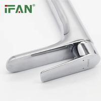 IFANPRO Salle De Bains Ware Pont Monté Mitigeur D'eau Robinets Grand Mitigeur En Laiton Chrome Bassin Robinet Salle De Bains