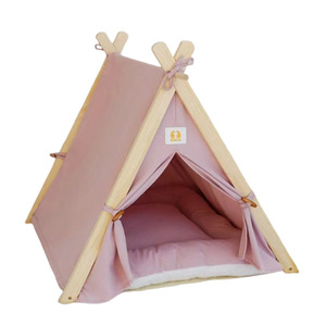 <strong>Cat</strong> <strong>Bed</strong> Wooden Tent-Style Pet House Detachable Washable Indoor Outdoor Winter Warming Cotton Pad All-Season Universal - Product Image 5