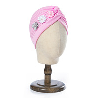 ZiFeng OEM Topi Turban Lipit Tiga Bunga Baru Topi Semangka Warna Solid Gaya Etnik Topi Turban Wanita CE