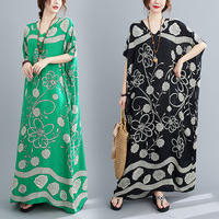 Indonésie fée musulmane à carreaux robes naturelles chemise coton 2 pièces bohème plage dentelle plissée Vestidos Casuales robe florale