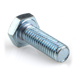 Hex Bolt M12x120 Blue And White Zinc Carbon Steel Full Thread Grade A - Product Image 1