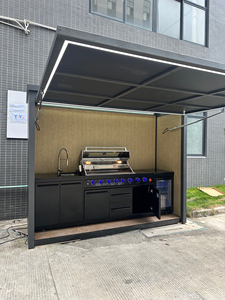 Cucina Esterna Personalizzata con <span class=keywords><strong>Forno</strong></span> per <span class=keywords><strong>Pizza</strong></span> e Griglia, Mobile da Cucina Esterno Premium in Acciaio Inox con Porta Elettrica - Product Image 4