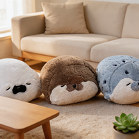 Peluche Loutre Allongée en Coton PP, Coussin Mignon à Câliner pour Canapé, Cadeau d'Anniversaire pour Enfants, Vente Directe Usine