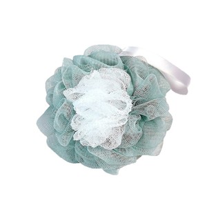 Bath Flower <b>Sponge</b> Soft <b>Exfoliating</b> Body Cleansing Bath Ball Green White Flower Shape For Adults And Children - Product Image 4