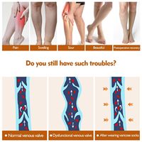 Bas de Compression opaques médicaux Footless 15-20 MmHg manches cuisse haut mollet chaussettes de Compression pleine jambe