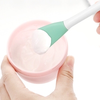 Kustom logo 2 in 1 wajah aplikator silikon masker sikat bersih pori-pori sikat untuk perawatan kulit alat wajah masker Spatula