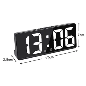 Horloge numérique de bureau/de chevet à LED en ABS, double fonction, avec calendrier, pour bureau et chambre à coucher - Product Image 3