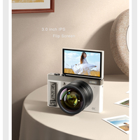 Caméra numérique professionnelle 4K haute résolution, double objectif, compacte, zoom, écran rabattable 3,0 pouces, grand angle, objectif macro, capture vidéo vlog