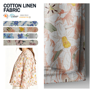 Tissu imprimé multifonctionnel en mélange de lin et de coton, tissu doux de 50 cm de large pour torchon, décoration de meubles et d'ameublement domestique - Product Image 1