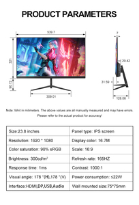 Bán buôn LED màn hình 24 inch IPS PC màn hình 21.5 24 27 inch màn hình cảm ứng chơi game màn hình 1080p 2K 165Hz cho tùy chọn - Product Image 4