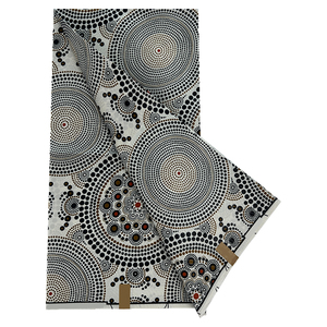 Tissus africains imprimés à la cire grise, Ankara ou Batik, artisanat traditionnel indonésien, 100% coton ou polyester de haute qualité - Product Image 1