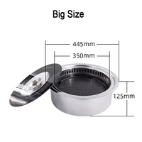 Barbecue coréen sans fumée pour l'intérieur, électrique, avec table, température réglable, en acier inoxydable, commande tactile, usage commercial