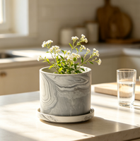 Vase en céramique de style nordique, vase à fleurs minimaliste, base de drainage durable, design minimaliste pour la décoration de table, intérieur/extérieur (1 pièce)