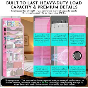 Over The Door Organizer 11 Pockets <b>Shoe</b> Rack With <b>Hook</b> Type Installation For Behind Doors And Walls Multifunctional Storage - Product Image 4