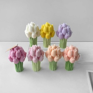 Moldes de Silicona Modernos para Velas y Jabones con Forma de Ramo de Tulipanes 3D, para Resina Epoxi, Manualidades, Decoración del Hogar y Bodas - Product Image 1