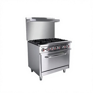 Estufa Comercial a Gas Meilern con Placas Abiertas, 6 Quemadores, Hornos/Plancha/Salamandra, Acero al Carbono, Alta Productividad - Product Image 1