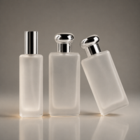 Flacon de parfum en verre de 50 ml avec bouchon, flacon de parfum carré vide, échantillon de 100 ml, flacon de parfum en verre de luxe avec étiquette privée personnalisée