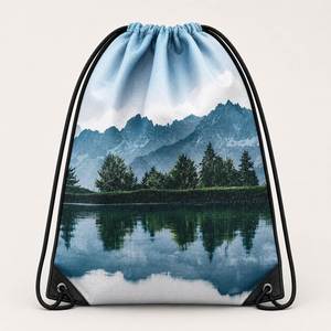 Multi-Pattern Polyester Drawstring Backpack <b>Bag</b> Custom Print Lightweight <b>Foldable</b> Sports Sack for Basketball Swimming Gym - Product Image 2