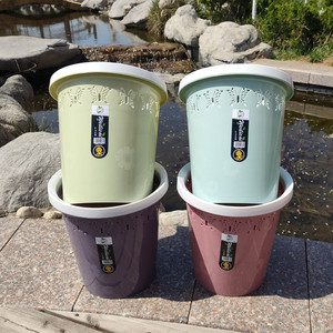 <b>Plastic</b> Trash Can Cylindrical 12L And Above Big Size Indoor Waste Bins For Living Room <b>Kitchen</b> Bathroom - Product Image 3