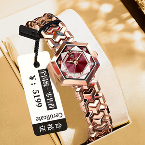 Binbond Octagonal Quartz Watch Rose Gold Women's Waterproof Analog 30M Metal Case Stainless Steel <b>Bracelet</b> N113 - Product Image 2