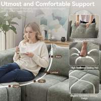 Canapé modulaire sectionnel capitonné en forme de L, écologique, moderne, pour salon, avec ottoman mobile, en mousse à mémoire de forme et chenille, Cloud Boneless