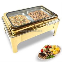 Matériel de maintien au chaud et de service pour événements de mariage : Réchauds de buffet rectangulaires et ensembles de chafing dishes à vendre