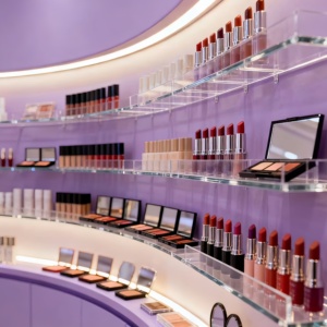 Meja pajang toko kosmetik modern dengan cermin untuk etalase toko rias - Product Image 6