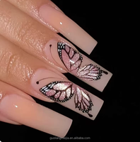 Nouvelle Arrivée 2026 – Faux Ongles Longs Carrés à Coller, Design Français, Couverture Complète, Couleur Personnalisable, Faits Main en Acrylique pour Salons, Vente en Gros
