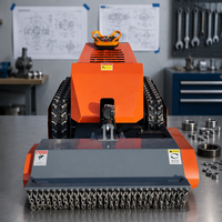 Tondeuse robot à fléaux télécommandée tout-terrain à essence avec pneus en caoutchouc