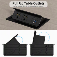 Multiprise escamotable de bureau avec charge rapide USB-C PD 20W, prises de table coulissantes pour usage hospitalier