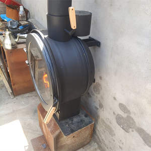 Cheminée murale Chauffage intérieur Poêle à <span class=keywords><strong>bois</strong></span> Cheminée noire - Product Image 3