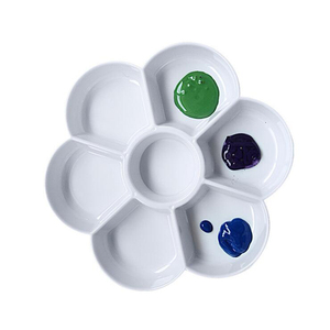 Fournitures d'art Xinbowen <span class=keywords><strong>Palette</strong></span> de <span class=keywords><strong>peinture</strong></span> acrylique aquarelle de haute qualité en forme de <span class=keywords><strong>fleur</strong></span> de 16 cm pour la <span class=keywords><strong>peinture</strong></span> - Product Image 1