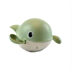 도매 어린이 실리콘 목욕 장난감 바람 업 아기 고래 수영 아기 욕실 장난감