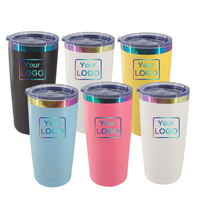 2024 cadeau de saint valentin 20 oz 20 oz plaqué or Base gravable au laser enduit de poudre noir blanc en acier inoxydable gobelet tasse