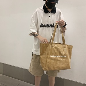 Прозрачная сумка из ПВХ и холста с логотипом на заказ, оптовая продажа, моющаяся многоразовая пластиковая сумка для пляжных покупок из крафт-бумаги - Product Image 3